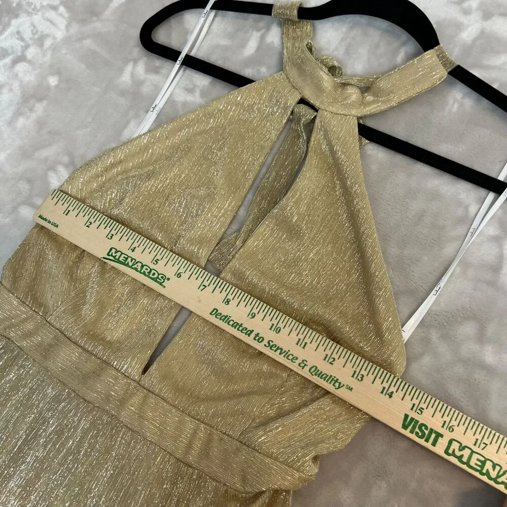 Lulu's Gold Maxi Dress - Picture 13 of 15